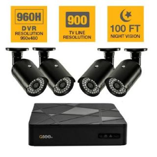 Q SEE 4 Channel 960H 500GB Surveillance System with (4) 1,000TVL Cameras and 100 ft. Night Vision QT554 4V6 5