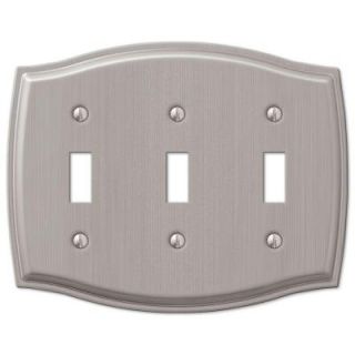 Sonoma 3 Toggle Wall Plate   Brushed Nickel 159TTTBN