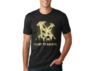 I Want To Believe In Dinosaurs UFO T Shirt Funny Sci Fi Tee  S