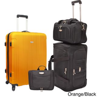 Travelers Choice Rome 4 piece Hardside & Soft Carry on Rolling
