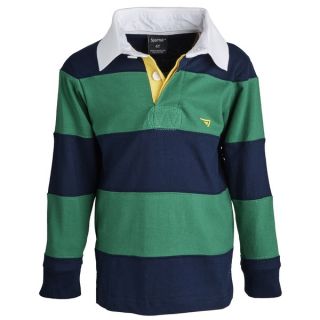 Sportoli Little Boys 100 percent Cotton Wide Striped Long Sleeve Polo