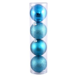 Assorted Ornament Ball   Turquoise (4 Per Box)