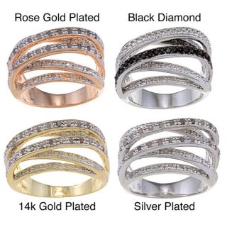 Finesque 14k Gold Overlay or Silverplated 1/4ct TDW Diamond Multi band