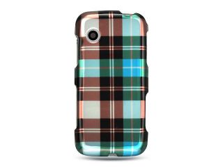 LG Prime Blue Checker Design Crystal Case