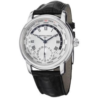 Frederique Constant Mens FC 718MC4H6 World Timer Silver Dial