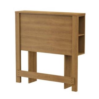 South Shore Furniture Fynn Twin Size Headboard with Storage in Harvest Maple 3226094