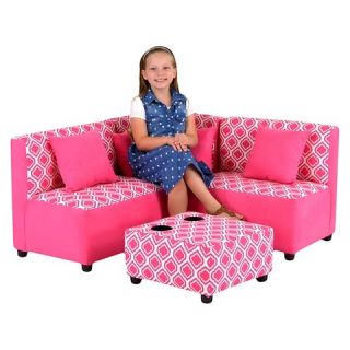 Zippity Kids Sectional   Candy Pink