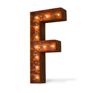 Letter F Rusted Finish Iconic Marquee Sign