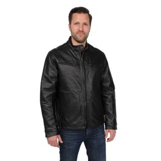 EXcelled Mens Big and Tall Leather Scooter Jacket