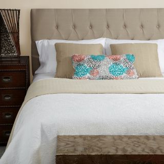 Humble + Haute Halifax Beige Linen Queen Diamond Tufted Upholstered