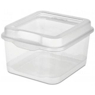 Sterilite 18038612 Small Clear Flip Top Storage Box   Case of 12