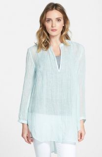 Eileen Fisher Organic Linen Mandarin Collar Tunic (Online Only)