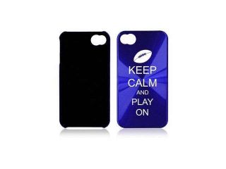 Apple iPhone 4 4S 4G Blue A1270 Aluminum Hard Back Case Cover Keep Calm and Play On Football