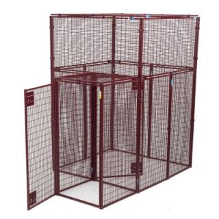 Lucky Dog Animal House 60 in. L x 60 in. W x 90 in. H Flat Covered Enclosure with Double Door Security Entrance AH 57206