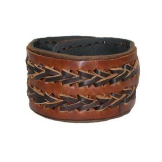 Your Needs Mens Leather Strap Bracelet with Zippered Money Pocket, Brown