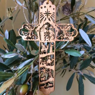 Nativity Cross Ornament by CarversArt