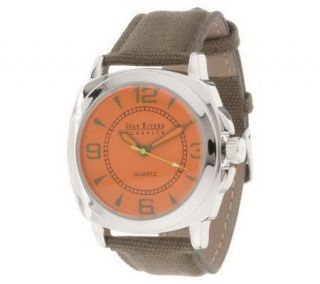 Joan Rivers Trendsetting Canvas Strap Watch —