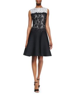 David Meister Sleeveless Lace Cocktail Dress, Red