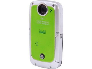 Refurbished: GE DV1 Waterproof/Shockproof 1080P Pocket Video Camera Lime Green