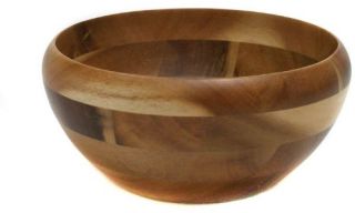 Lipper Small Footed Round Flared Wooden Bowl   Set of 4   Dinnerware