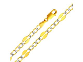 14k Yellow Gold 4.8 mm Stamped Figaro Chain Bracelet (7.5 inch)
