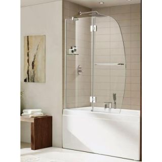 ParagonBath Aurora 48 in. x 58 in. Semi Framed Pivot Shower Door in Chrome with Shelf and Towel Bar 0ASBS02 A