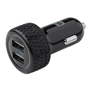 2 Port USB Car Charger, 4.8A Black