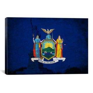 Flags New York Statue of Liberty Graphic Art on Canvas