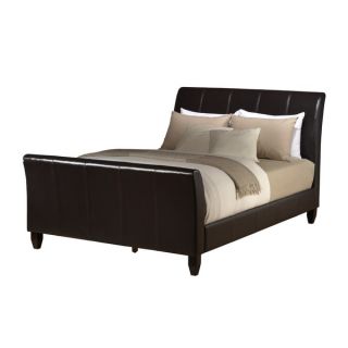 LYKE Home Janet Dark Brown Faux Leather Bed