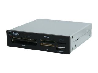 SYBA CL CRD20036 USB 2.0 3.5" Drive Bay, Support CF I/ CF II/ MD/ MiniSD/ SD/ SDHC/ MicroSD/ MMC/ RS MMC/ MS/ MSPro/ MS DUO/ MS PRO DUO/ M2/ T Flash/ X Card. Internal Card Reader