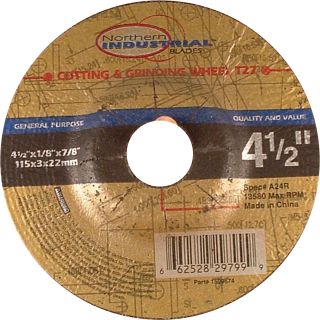 Northern Industrial Type 27 Depressed Center Angle Combo Grinder Wheel — 4 1/2in. dia.