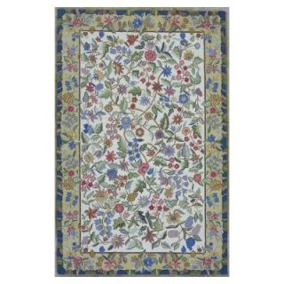 Kas Rugs Wild Flowers Ivory 3 ft. 6 in. x 5 ft. 6 in. Area Rug COL178936X56