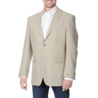 Prontomoda Italia Mens Super 140 Stone Natural Stretch Wool Jacket