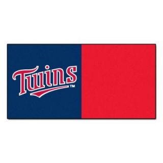 FANMATS MLB   Minnesota Twins Red and Blue Nylon 18 in. x 18 in. Carpet Tile (20 Tiles/Case) 8589