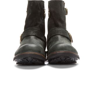 Fiorentini + Baker Black Leather & Nubuck Buckled Jack Jed Boots