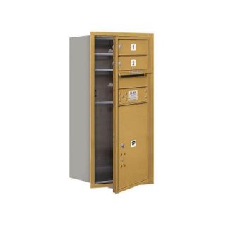 Salsbury Industries 3700 Series 34 in. 9 Door High Unit Gold Private Front Loading 4C Horizontal Mailbox with 2 MB1 Doors/1 PL5 3709S 02GFP