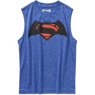 DC Comics Batman V. Superman Dawn of Justice Logo Boys Poly Muscle Tee