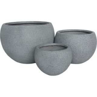 Pride Garden Products Origins Collection Terrazzo Round Light Gray Fiberclay Bowl Planters (Set of 3) 68570