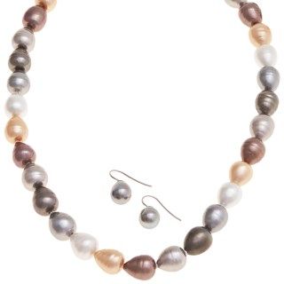 Joia de Majorca Pear Shape 10x12mm Baroque Pearl 18" Necklace and Earring Set 5710W 62