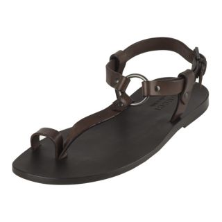 Gucci Cocoa Leather Toe Ring Sandals   Shopping