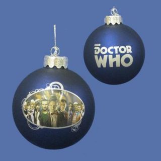 3.25" Doctor Who "The Many Faces of the Doctor" Glass Disc Christmas Ornament