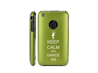 Apple iPhone 3G 3GS Green E1154 Aluminum Metal Back Case Keep Calm and Dance On