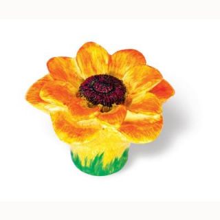 Siro Designs Flowers 2 in. Yellow/Orange Cabinet Knob HD 101 106