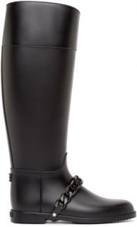 Givenchy: Black Chain Eva Rain Boots