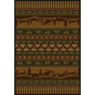 United Weavers Of America Marshfield Brown Rectangular Indoor Woven Lodge Area Rug (Common: 5 x 8; Actual: 63 in W x 86 in L)