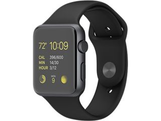 Apple MJ3T2LL 42mm Space Gray Aluminum Case with Black Sport Band