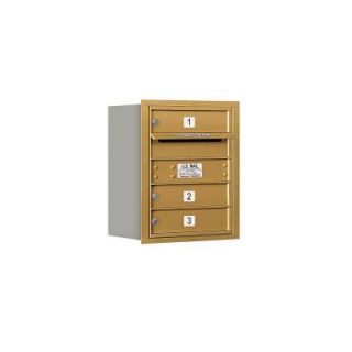 Salsbury Industries 3700 Series 20 in. 5 Door High Unit Gold Private Rear Loading 4C Horizontal Mailbox with 3 MB1 Doors 3705S 03GRP