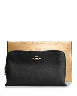COACH Small Cosmetic Case in Embossed Textured Leather