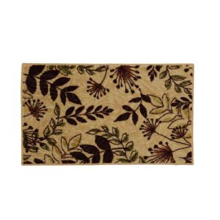Mohawk Home Laurel Leaves Brown Rectangular Indoor Tufted Throw Rug (Common: 2 x 3; Actual: 20 in W x 34 in L x 0.5 ft Dia)