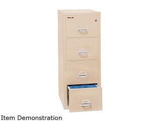FireKing 42131CPA 4 Drawer Vertical File, 20 13/16w x 31 9/16d, UL 350° for Fire, Ltr, Parchment